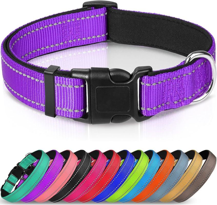 Logotipo personalizado Collar de perro de neoprene suave respirable y cómodo para perros activos