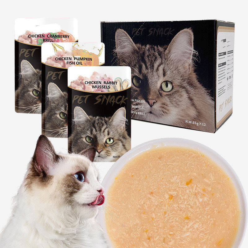 Gastronomía de pollo y carne de res sabor de pescado sabor húmedo comida para mascotas gatos golosinas salsa húmeda comida para perros