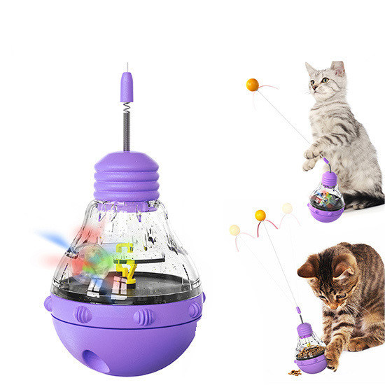 Boleta de luz de varilla giratoria multifuncional para gatos y alimentador lento para gatos de interior
