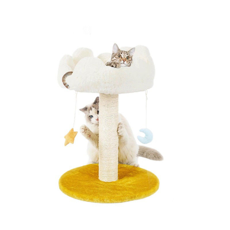 Percha de peluche Árbol de gato lindo Nube blanca Torre de gato para gatos pequeños y animales