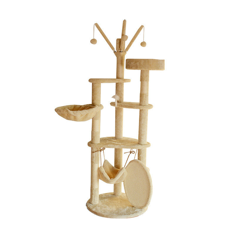 Grúa de gatos de varios niveles Sisal Cuadro de madera moderna Gran gato Torre de árboles Muebles Raspadero