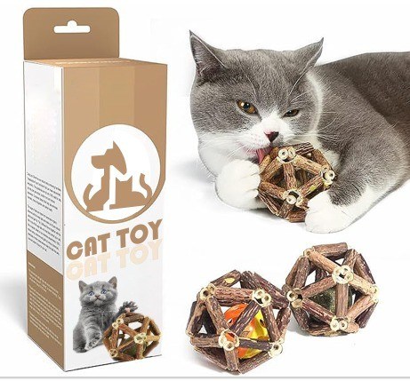 Bastones de uva de plata naturales sostenibles Interactivo juguete de masticación de gatos para diversión y limpieza de dientes