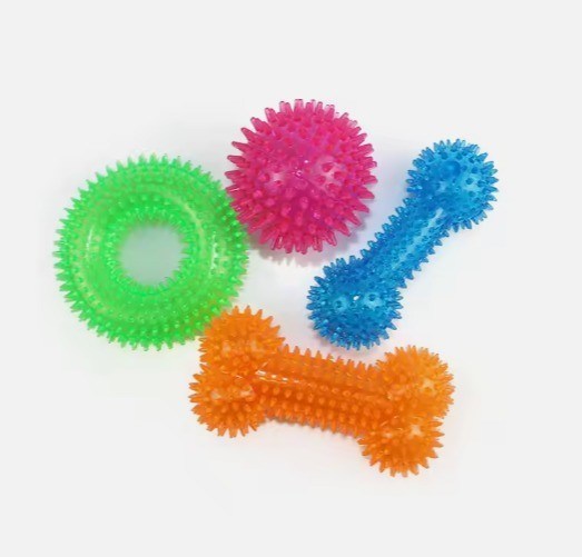 Juguetes de masticación suave para perros Forma de hueso TPR duradero para entrenamiento interactivo y limpieza de dientes