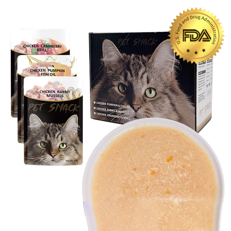 Pechos de pollo saludables y deliciosos Alimentos húmedos para gatos para mascotas Suministros favoritos de los gatos