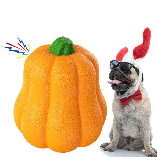 Gran bola de juguete de perro de calabaza bola de masticación TPR duradera para entrenamiento y limpieza de dientes